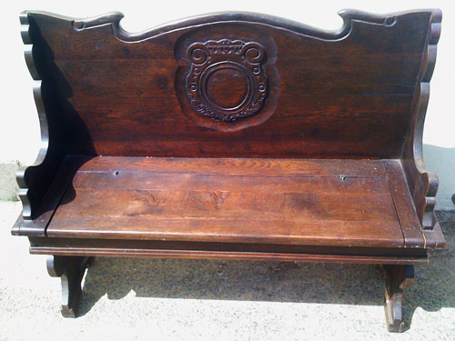 rustic french window seat